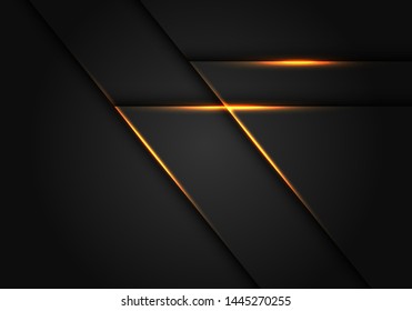 Abstract yellow light line on dark grey geometric design modern futuristic background vector illustration.