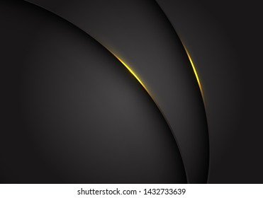 Abstract yellow light dark grey grey metallic curve overlap and blank space design modern futuristic background vector illustration 