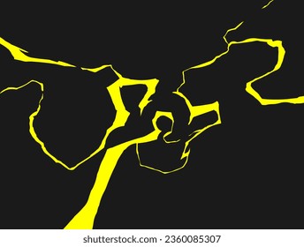 Abstract Yellow Lightning Effect Mixed Paint Background