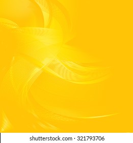 Abstract yellow line art background illustration