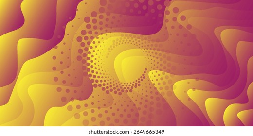 Abstract yellow  lines abstract background. Trendy psychedelic retro style backdrop. Waves  swirl and twirl pattern. Modern good shyni