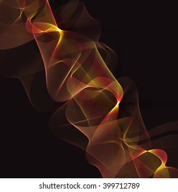 Abstract yellow Lines Design. Black background