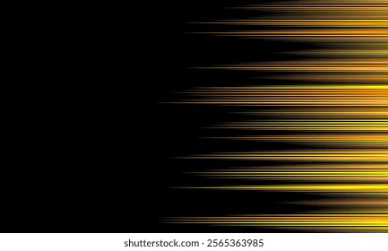 Abstract yellow Lines on a Black Background Creating Motion Effect