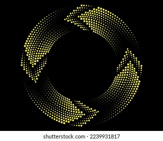 Abstract yellow lines in spiral form. Geometric art. Design element. Digital image with a psychedelic stripes.Design element for prints, web, template