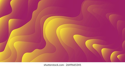 Abstract yellow lines texture like twists background. Trendy psychedelic retro style backdrop wave simple