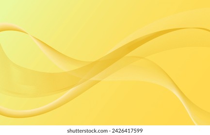 líneas amarillas abstractas ondean curvas sobre fondo degradado liso