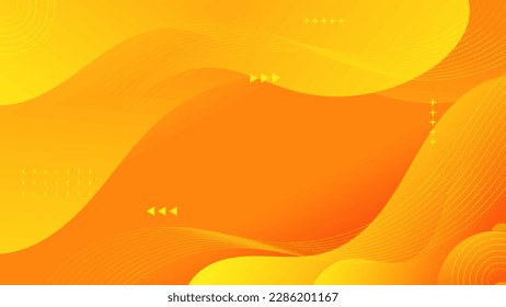 Abstract Yellow liquid background. Modern  background design. gradient color. Dynamic Waves. Fluid shapes composition.  Fit for website, banners, wallpapers, brochure, posters