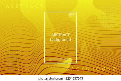 abstract yellow liquid color with wavy line modern geometric background. eps10 vector