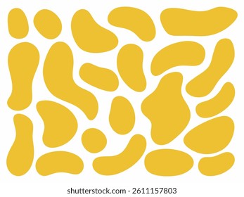 Abstract Yellow Liquid Organic Shapes - Modern Flat Design.