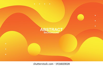 Abstract yellow liquid wave background. Fluid composition of shapes. Vector illustration