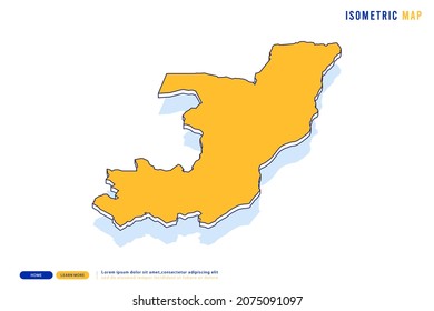 Abstract Yellow map of Congo on white background. Vector modern isometric concept greeting Card illustration eps 10.