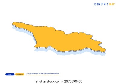 Abstract Yellow map of Georgia on white background. Vector modern isometric concept greeting Card illustration eps 10.