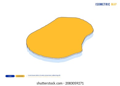 Resumen Mapa amarillo de Nauru sobre fondo blanco. Vector moderno concepto isométrico de la imagen de la tarjeta de felicitación, eps 10.