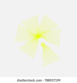 Abstract yellow mesh on dark background. Futuristic style card. Elegant background for business presentations. Corrupted point sphere. Chaos aesthetics. Vector illustration EPS 10