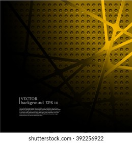 Abstract yellow metal frame- vector illustration