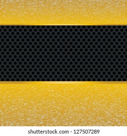 Abstract yellow metal stripes on texture.vector