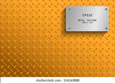 Abstract yellow metal texture background - Vector illustration