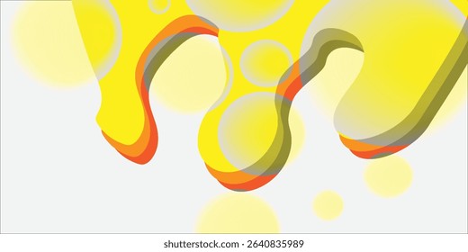 Abstract yellow modern background with circle elements. Softness concept when looking. Bubble vector illustration for t-shirts, posters, banners and packaging.
