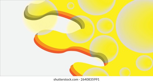 Abstract yellow modern background with circle elements. Softness concept when looking. Bubble vector illustration for t-shirts, posters, banners and packaging.