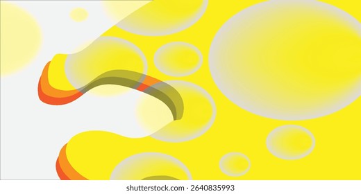 Abstract yellow modern background with circle elements. Softness concept when looking. Bubble vector illustration for t-shirts, posters, banners and packaging.