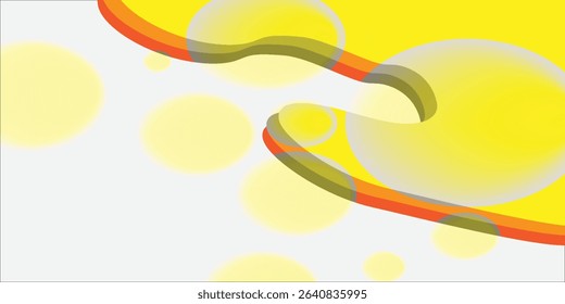 Abstract yellow modern background with circle elements. Softness concept when looking. Bubble vector illustration for t-shirts, posters, banners and packaging.