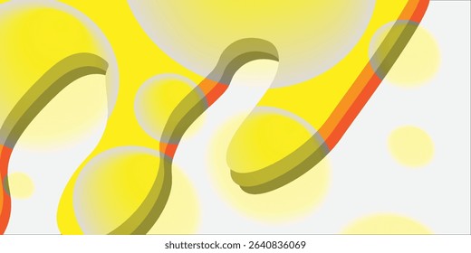 Abstract yellow modern background with circle elements. Softness concept when looking. Bubble vector illustration for t-shirts, posters, banners and packaging.