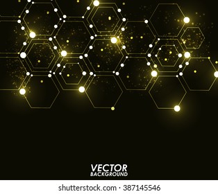 Abstract yellow modern geometric shining pattern digital - Vector Background.