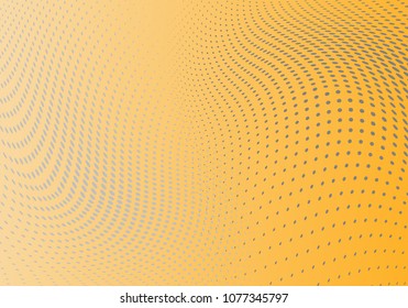 Abstract yellow monochrome halftone pattern. Soft curves. Design template vector illustration with dots. Modern dotted background for web sites,sticker labels, banners, corporate identity,cover design