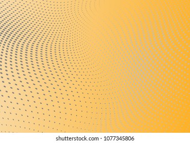 Abstract yellow monochrome halftone pattern. Soft curves. Design template vector illustration with dots. Modern dotted background for web sites,sticker labels, banners, corporate identity,cover design