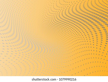 Abstract yellow monochrome halftone pattern. Soft curves. Design template vector illustration with dots. Modern dotted background for web sites,sticker labels, banners, corporate identity,cover design