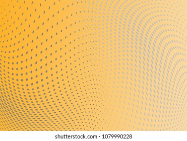 Abstract yellow monochrome halftone pattern. Soft curves. Design template vector illustration with dots. Modern dotted background for web sites,sticker labels, banners, corporate identity,cover design