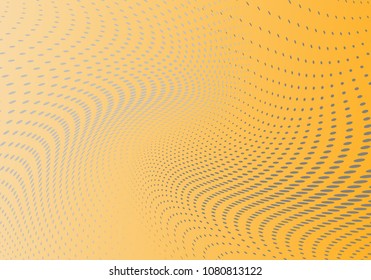 Abstract yellow monochrome halftone pattern. Soft curves. Design template vector illustration with dots. Modern dotted background for web sites,sticker labels, banners, corporate identity,cover design