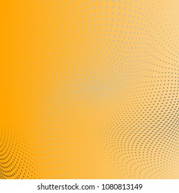 Abstract yellow monochrome halftone pattern. Soft curves. Design template vector illustration with dots. Modern dotted background for web sites,sticker labels, banners, corporate identity,cover design