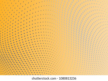 Abstract yellow monochrome halftone pattern. Soft curves. Design template vector illustration with dots. Modern dotted background for web sites,sticker labels, banners, corporate identity,cover design