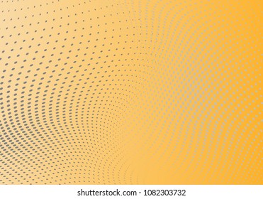 Abstract yellow monochrome halftone pattern. Soft curves. Design template vector illustration with dots. Modern dotted background for web sites,sticker labels, banners, corporate identity,cover design