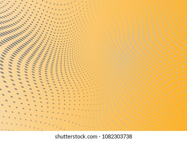Abstract yellow monochrome halftone pattern. Soft curves. Design template vector illustration with dots. Modern dotted background for web sites,sticker labels, banners, corporate identity,cover design