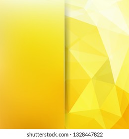 Abstract yellow mosaic background. Blur background. Triangle geometric background. Design elements. Vector illustration