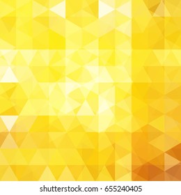 Abstract yellow mosaic background. Triangle geometric background. Design elements. Vector illustration