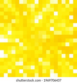 Abstract Yellow mosaic background. Vector background. Gold mosaic. Pixel art background.