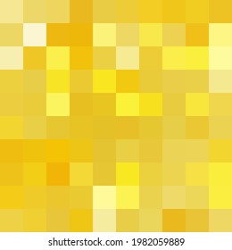 Abstract Yellow mosaic background. Vector background. Gold mosaic. Pixel art background.