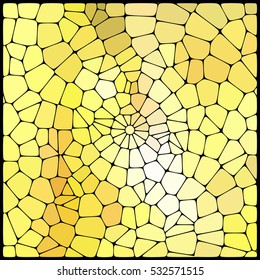 Abstract yellow mosaic pattern.  Abstract background consisting of elements of different shapes arranged in a mosaic style. Vector illustration.