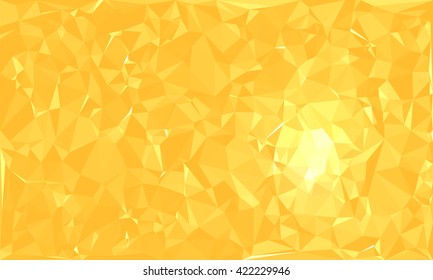 Abstract yellow mosaic triangles background. Vector polygonal illustration. Geometric design.
