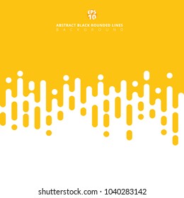 Abstract yellow mustard Rounded Lines Halftone Transition. Vector Background Illustration