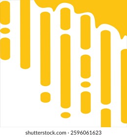 Abstract yellow mustard Rounded Lines Halftone Transition. Vector Background Illustration