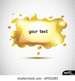 Abstract yellow oil speech bubble