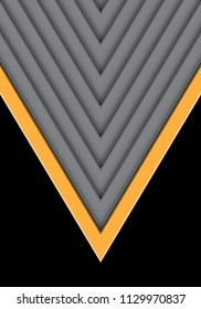 Abstract yellow on gray arrow pattern direction with black design modern futuristic background vector illustration. 