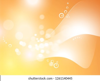 Abstract yellow orange background with bokeh lights