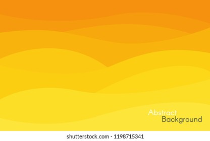 Abstract yellow and orange background. Bright waves design. Minimalist backdrop for website, poster, card. smooth colorful lines. Vector illustration.