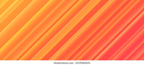 Abstract yellow orange background with diagonal lines. Red yellow texture with smooth gradient and stripes. Modern template for banner, presentation, flyer, poster, brochure, magazine. Vector backdrop