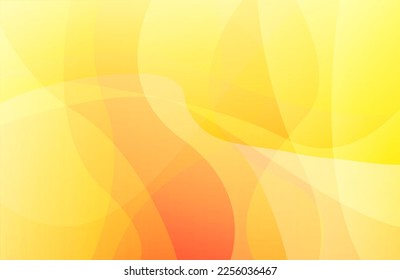 Resumen de material de fondo amarillo y naranja con líneas onduladas lisas, ilustración vectorial